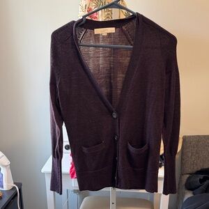 LOFT Deep Purple Knit Cardigan